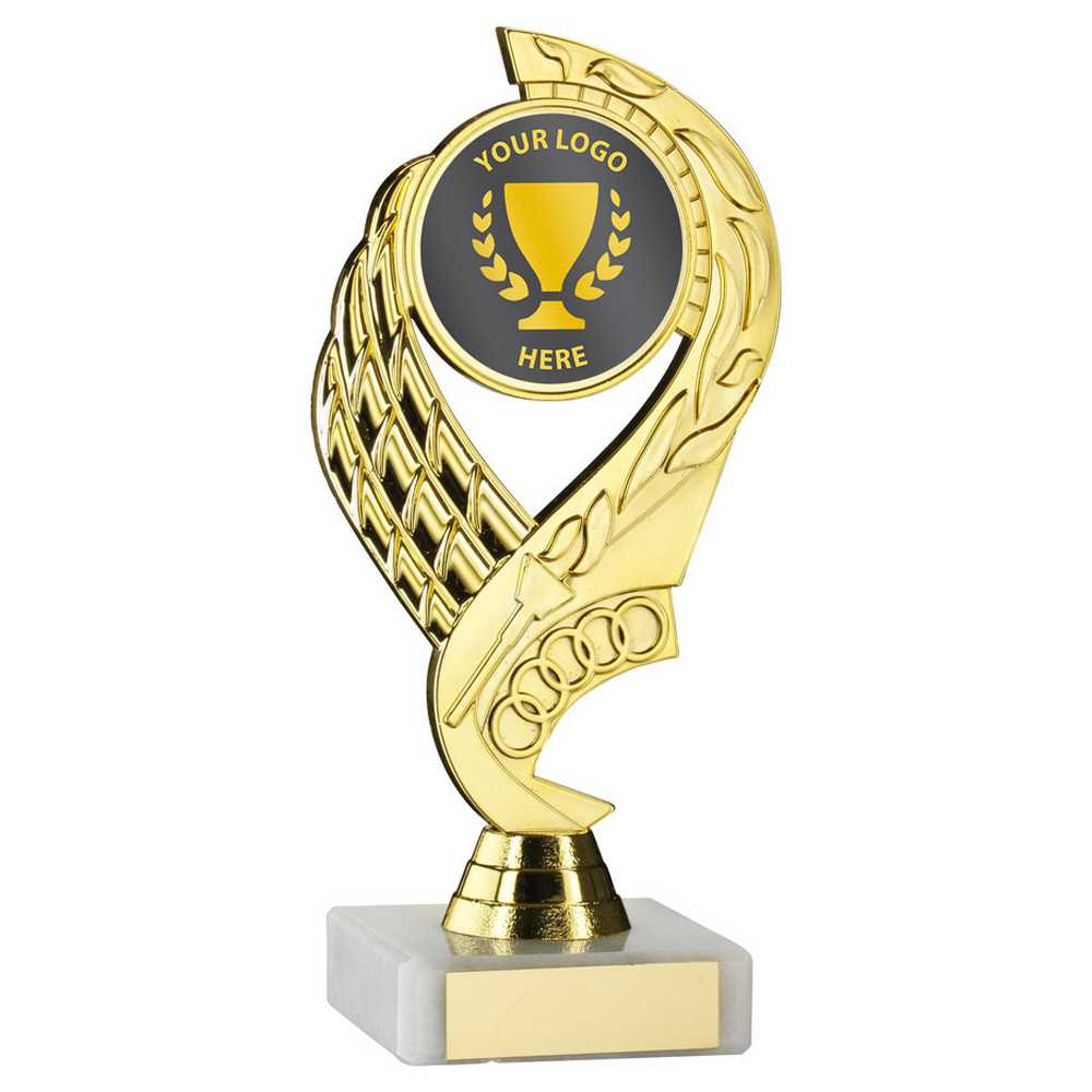GOLD 'OLYMPIC' HOLDER ASSEMBLED ON MARBLE (2in CENTRE) - 7in - Optimum Teamwear