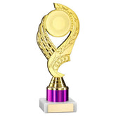 GOLD/PURPLE 'OLYMPIC' HOLDER ASSEMBLED ON MARBLE (2" CEN/1" TUBE) - 8in - Optimum Teamwear