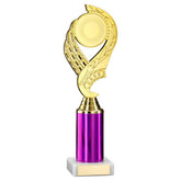 GOLD/PURPLE 'OLYMPIC' HOLDER ASSEMBLED ON MARBLE (2" CEN/3" TUBE) - 10in - Optimum Teamwear