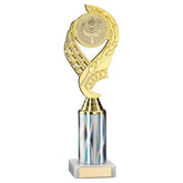 GOLD/SILVER 'OLYMPIC' HOLDER ASSEMBLED ON MARBLE (2" CEN/3" TUBE) - 10in - Optimum Teamwear