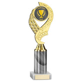 GOLD/WHITE 'OLYMPIC' HOLDER ASSEMBLED ON MARBLE (2" CEN/3" TUBE) - 10in - Optimum Teamwear