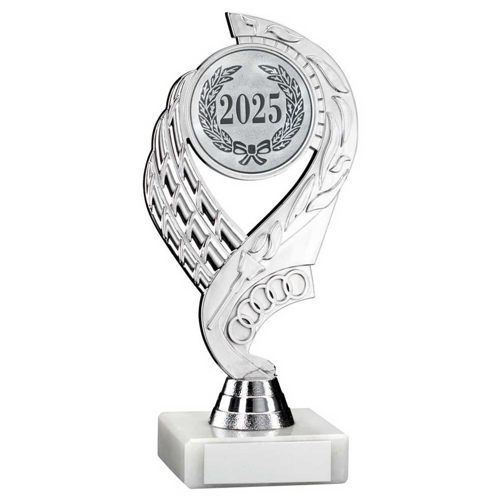 SILVER 'OLYMPIC' HOLDER ASSEMBLED ON MARBLE (2in CENTRE) - 7in - Optimum Teamwear
