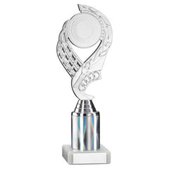 SILVER 'OLYMPIC' HOLDER ASSEMBLED ON MARBLE (2" CEN/2" TUBE) - 9in