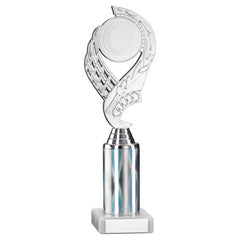 SILVER 'OLYMPIC' HOLDER ASSEMBLED ON MARBLE (2" CEN/3" TUBE) - 10in