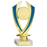 GOLD/BLUE 'DIAMOND' HOLDER ASSEMBLED ON MARBLE (2in CENTRE) - 6.75in - Optimum Teamwear
