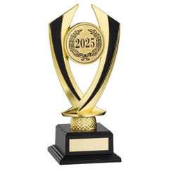 GOLD/BLACK 'DIAMOND' HOLDER ON BASE (2in CENTRE) - 7.75in