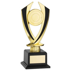 GOLD/BLACK 'DIAMOND' HOLDER ON BASE (2in CENTRE) - 8.25in