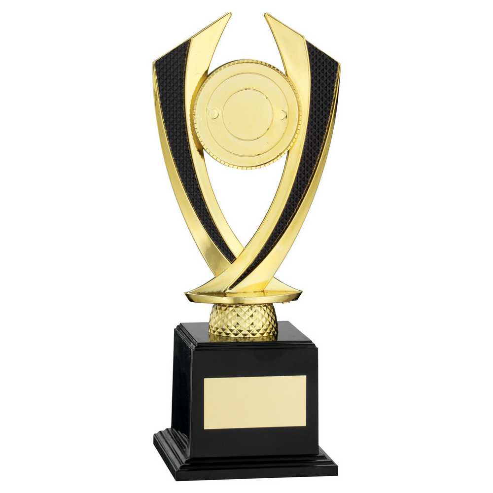GOLD/BLACK 'DIAMOND' HOLDER ON BASE (2in CENTRE) - 8.75in - Optimum Teamwear