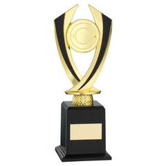 GOLD/BLACK 'DIAMOND' HOLDER ON BASE (2in CENTRE) - 9.75in