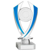 SILVER/BLUE 'DIAMOND' HOLDER ASSEMBLED ON MARBLE (2in CENTRE) - 6.75in - Optimum Teamwear