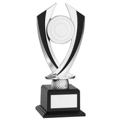 SILVER/BLACK 'DIAMOND' HOLDER ON BASE (2in CENTRE) - 8.25in