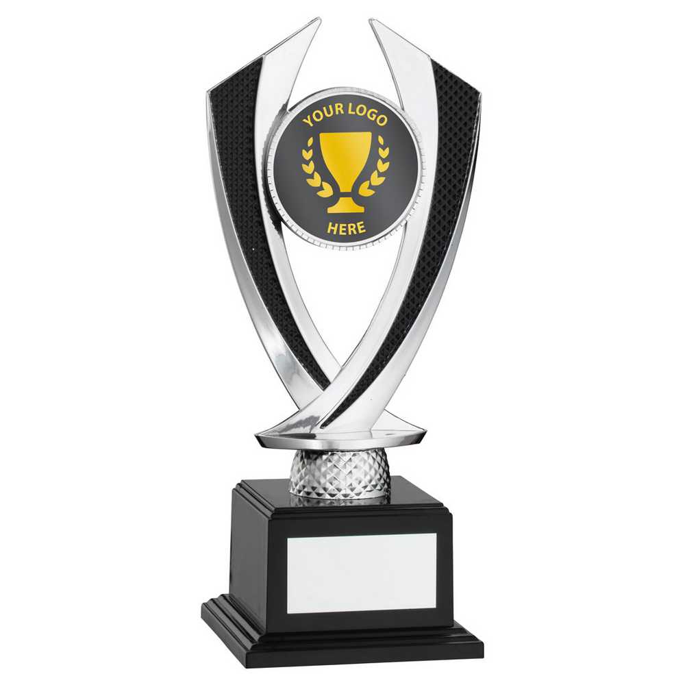SILVER/BLACK 'DIAMOND' HOLDER ON BASE (2in CENTRE) - 8.25in - Optimum Teamwear
