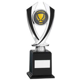 SILVER/BLACK 'DIAMOND' HOLDER ON BASE (2in CENTRE) - 9.75in - Optimum Teamwear