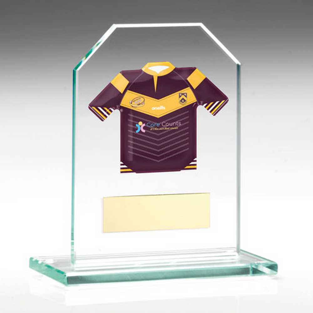 JADE GLASS CHAMFERED RECTANGLE PLAQUE (6mm THICK) - 3.75in - Optimum Teamwear