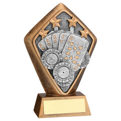 BRZ/GOLD DIAMOND HOLDER WITH 'CARDS' DISC WITH PLATE - 5.25in