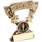 BRZ/GOLD WELL DONE MINI CUP WITH PLATE (1in CENTRE) - 3.75in - Optimum Teamwear