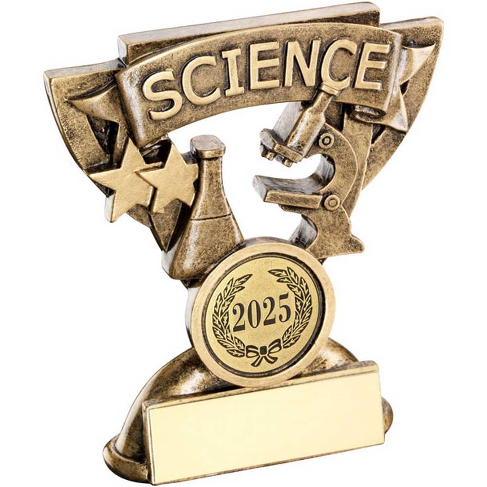 BRZ/GOLD SCIENCE MINI CUP WITH PLATE (1in CENTRE) - 3.75in - Optimum Teamwear