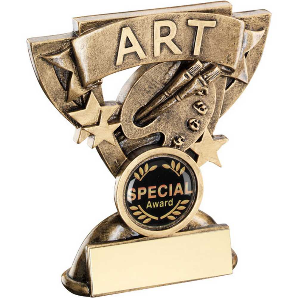 BRZ/GOLD ART MINI CUP WITH PLATE (1in CENTRE) -3.75in - Optimum Teamwear