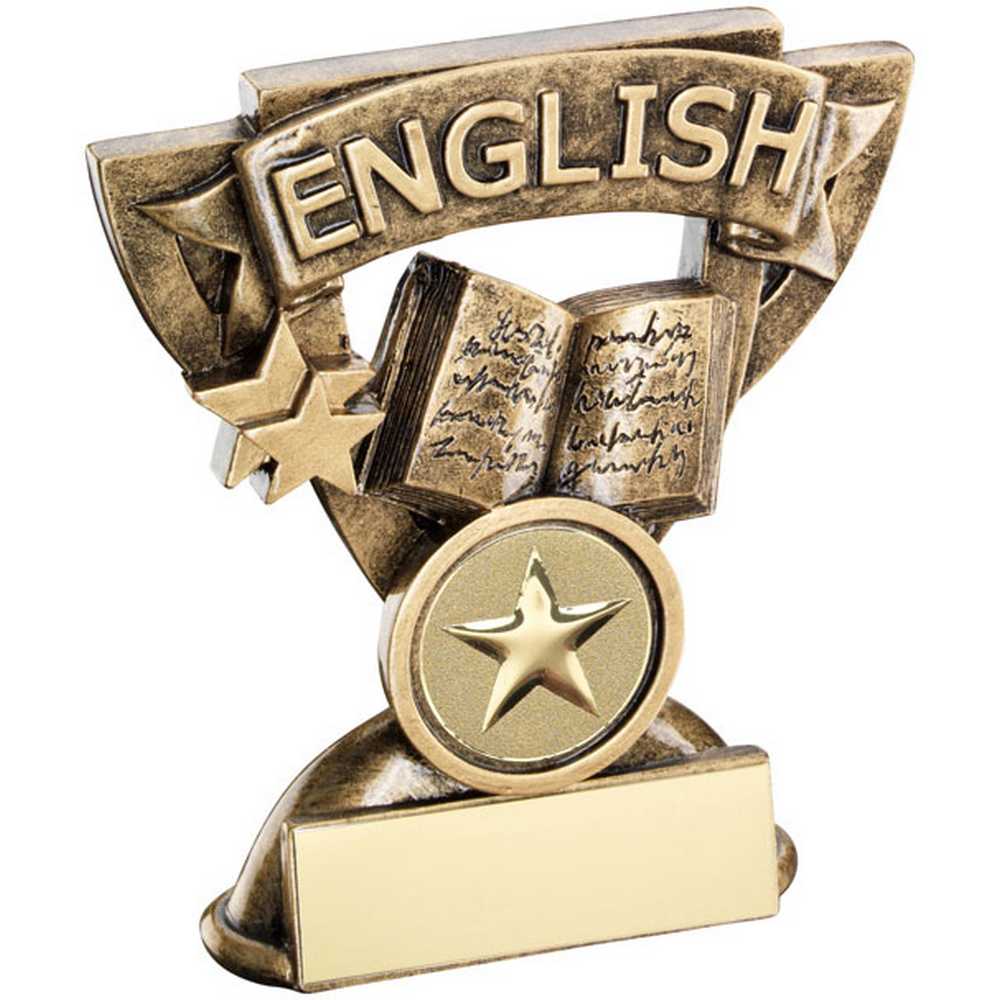 BRZ/GOLD ENGLISH MINI CUP WITH PLATE (1in CENTRE) - 3.75in - Optimum Teamwear
