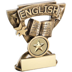 BRZ/GOLD ENGLISH MINI CUP WITH PLATE (1in CENTRE) - 3.75in - Optimum Teamwear