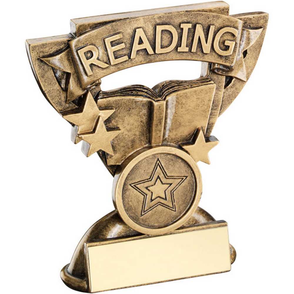 BRZ/GOLD READING MINI CUP WITH PLATE (1in CENTRE) - 3.75in - Optimum Teamwear