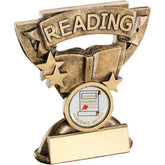 BRZ/GOLD READING MINI CUP WITH PLATE (1in CENTRE) - 3.75in - Optimum Teamwear