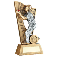 BRZ/PEW/RED MALE CRICKET FIELDER ON BACKDROP WITH PLATE (1in CENTRE) - 7.5in - Optimum Teamwear