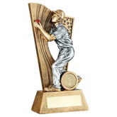 BRZ/PEW/RED MALE CRICKET FIELDER ON BACKDROP WITH PLATE (1in CENTRE) - 7.5in - Optimum Teamwear