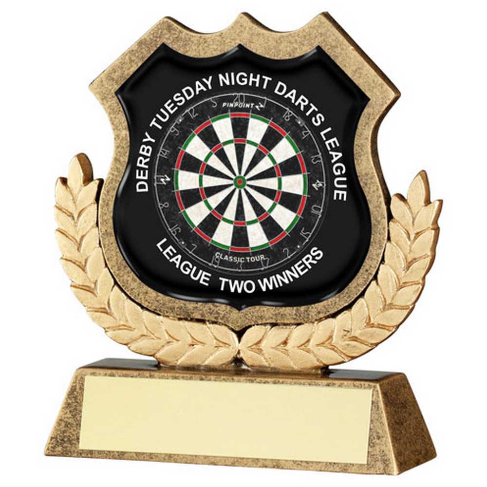 BRZ/GOLD SHIELD AND WREATH HOLDER WITH PLATE (TAKES SP-SHIELD CENTRE) - 3.75in - Optimum Teamwear