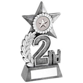 LEAF AND STAR AWARD WITH PLATE (1in CENTRE) SILVER 2ND - 5.5in - Optimum Teamwear
