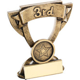 BRZ/GOLD MINI CUP 'POSITION' WITH PLATE (1in CENTRE) '3rd' - 3.75in - Optimum Teamwear
