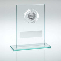 JADE GLASS WITH SILVER WREATH AND PLATE (1in CENTRE) - 4.5in - Optimum Teamwear