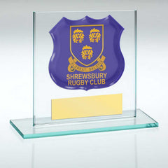 JADE GLASS PLAQUE WITH PLATE (REQUIRES SP-SHIELD OR SHIRT-A) - 3.25in