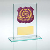 JADE GLASS PLAQUE WITH PLATE (REQUIRES SP-SHIELD OR SHIRT-B) - 4.5in - Optimum Teamwear