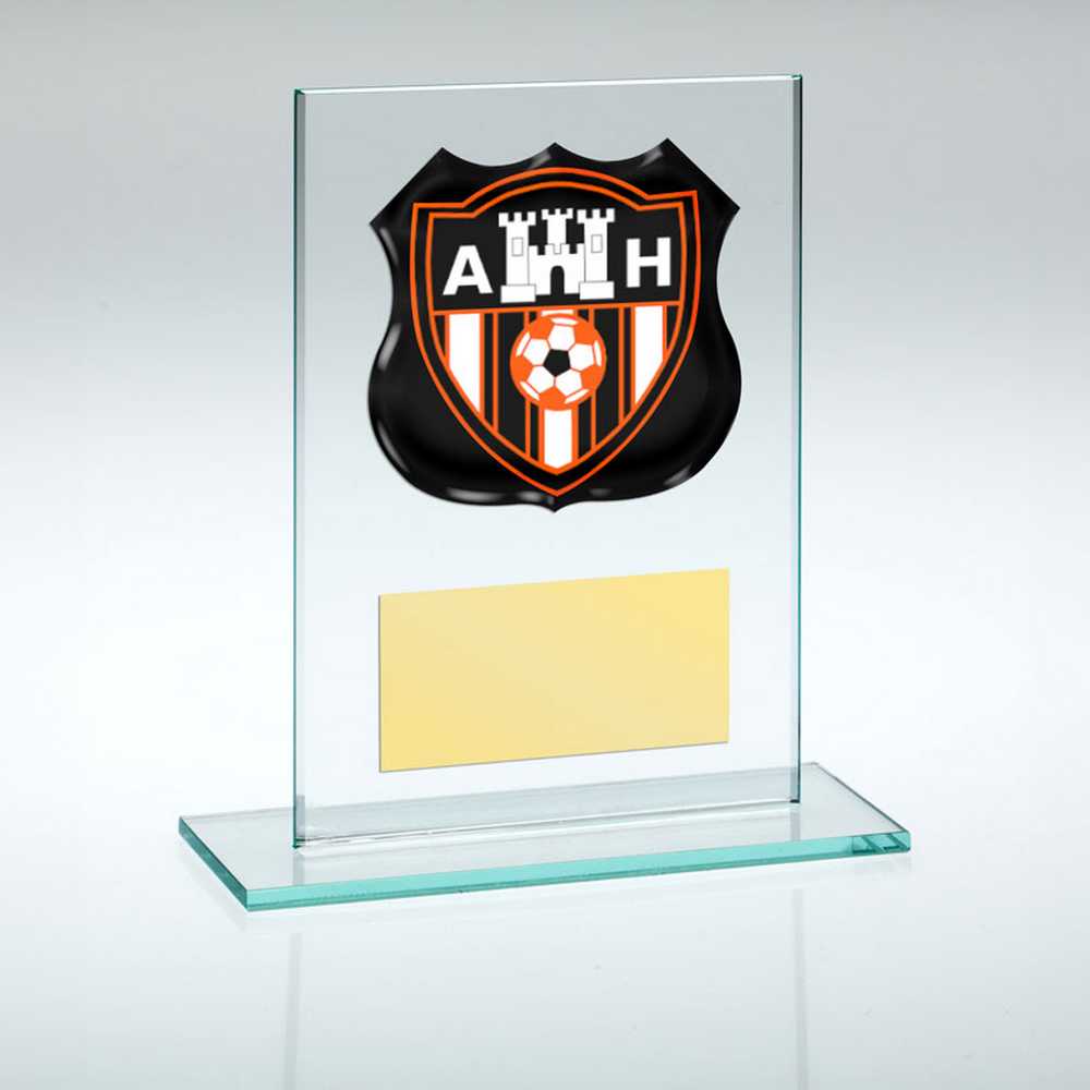 JADE GLASS PLAQUE WITH PLATE (REQUIRES SP-SHIELD OR SHIRT-B) - 4.5in - Optimum Teamwear