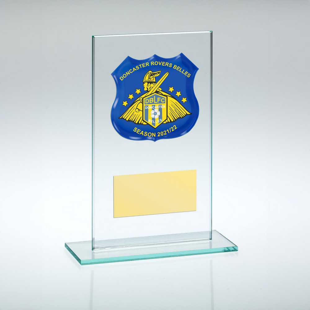 JADE GLASS PLAQUE WITH PLATE (REQUIRES SP-SHIELD OR SHIRT-B) - 5.5in - Optimum Teamwear