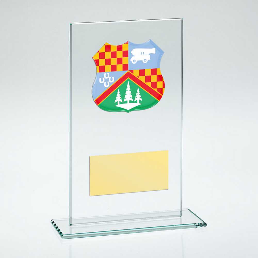 JADE GLASS PLAQUE WITH PLATE (REQUIRES SP-SHIELD OR SHIRT-B) - 5.5in - Optimum Teamwear