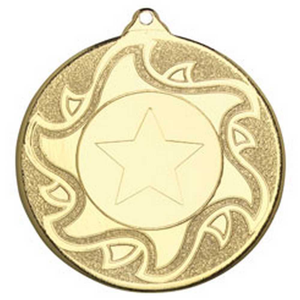 SUNSHINE MEDAL (1in CENTRE) GOLD - 2in - Optimum Teamwear