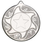 SUNSHINE MEDAL (1in CENTRE) SILVER - 2in - Optimum Teamwear