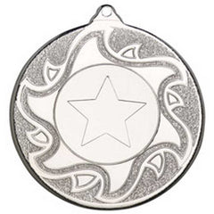 SUNSHINE MEDAL (1in CENTRE) SILVER - 2in - Optimum Teamwear