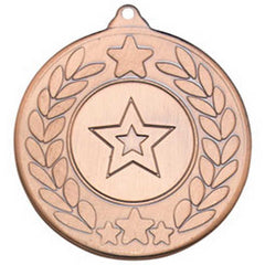 STARS AND WREATH MEDAL (1in CENTRE) BRONZE - 2in - Optimum Teamwear