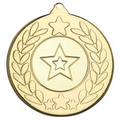 STARS AND WREATH MEDAL (1in CENTRE) GOLD - 2in - Optimum Teamwear