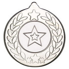 STARS AND WREATH MEDAL (1in CENTRE) SILVER - 2in - Optimum Teamwear