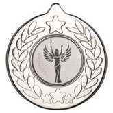 STARS AND WREATH MEDAL (1in CENTRE) SILVER - 2in - Optimum Teamwear