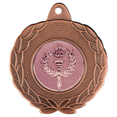 LAUREL WREATH EDGED MEDAL (1in CENTRE) BRONZE - 1.75in - Optimum Teamwear