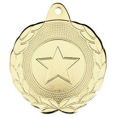 LAUREL WREATH EDGED MEDAL (1in CENTRE) GOLD - 1.75in - Optimum Teamwear