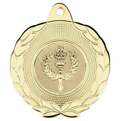 LAUREL WREATH EDGED MEDAL (1in CENTRE) GOLD - 1.75in - Optimum Teamwear