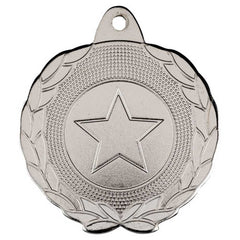 LAUREL WREATH EDGED MEDAL (1in CENTRE) SILVER - 1.75in - Optimum Teamwear
