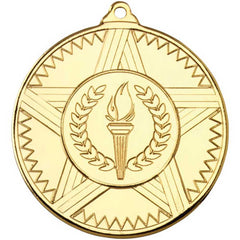 STRIPED STAR MEDAL (1in CENTRE) GOLD - 2in - Optimum Teamwear