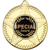 STRIPED STAR MEDAL (1in CENTRE) GOLD - 2in - Optimum Teamwear
